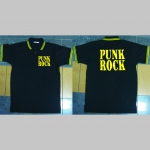 Punk Rock logo  polokošela s rôznofarebným lemovaním okolo límčekov a rukávov na výber podľa vášho želania!
